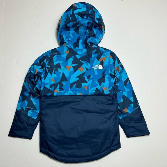 The North Face Kids Freedom Insulated Jacket Acoustic Blue Triangle Camo 3T 5T - Picture 14 of 14